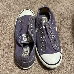 Lavender Purple Converse One Star slip on low tops (Size 7.5)